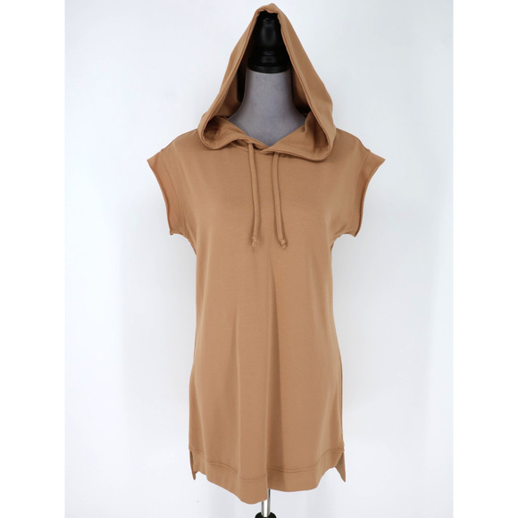 Juicy Couture Top Womens Small Brown Sweatshirt Hooded Tunic Logo on Back New - Picture 1 of 16